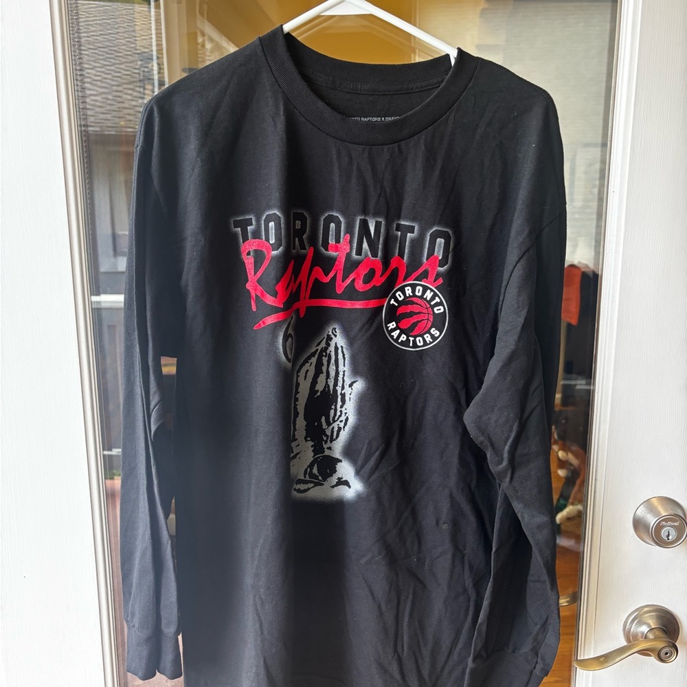 Toronto Raptors Drake Night Black Long Sleeve Shirt